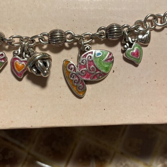 Brighton Lil Sea Fantasy silver and multi colored fish charm bracelet‎ - Picture 2 of 5